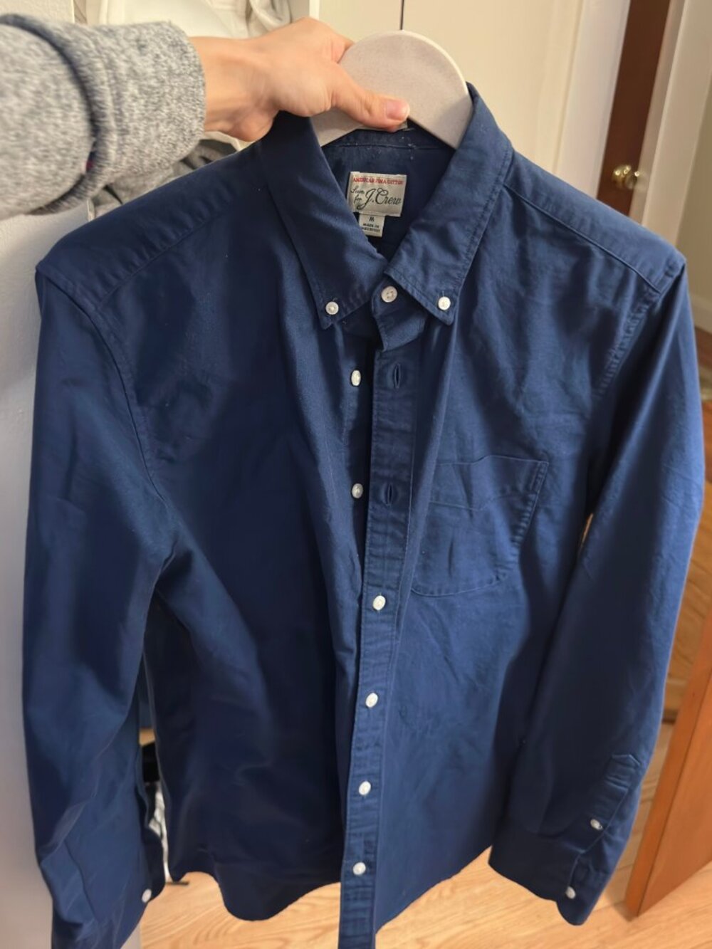 J.Crew Men's Navy Button-Down Oxford Shirt — Size M
